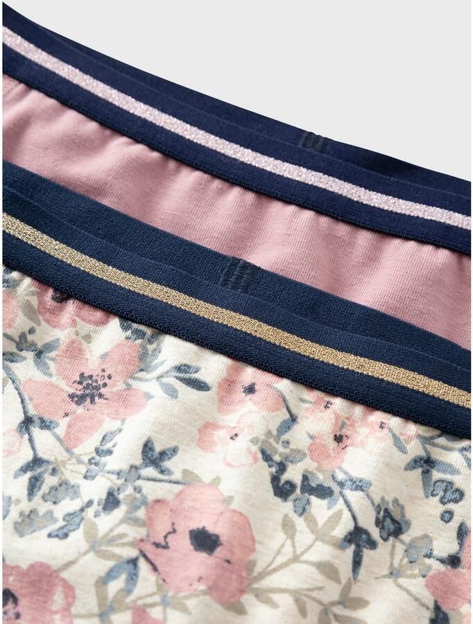 Name it KIDS hipster set van 2 roze ecru Slip Meisjes Stretchkatoen Bloemen 122 128 - Foto 4