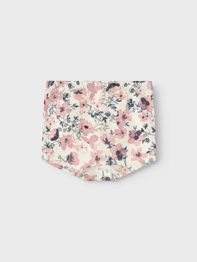 Name it MINI shorts set van 3 met bloemen roze ecru lichtroze Slip Meisjes Stretchkatoen 104 - Foto 7