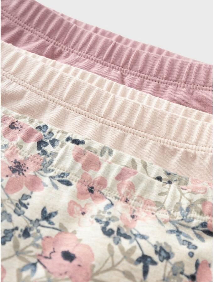 Name it MINI shorts set van 3 met bloemen roze ecru lichtroze Slip Meisjes Stretchkatoen 104 - Foto 5