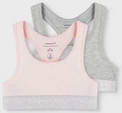 Name it KIDS bh top set van 2 lichtroze grijs melange Meisjes Stretchkatoen 122 128 - Foto 6