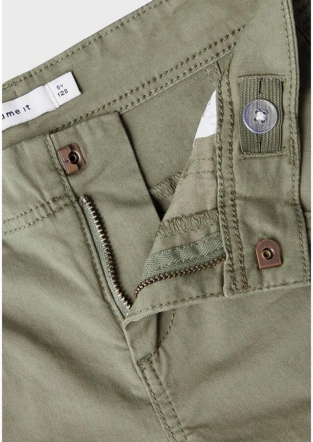 Name it KIDS regular fit cargo bermuda NKMRYAN kaki Korte broek Groen Stretchkatoen 104 - Foto 3