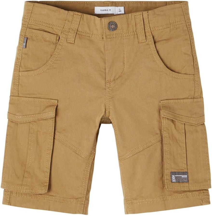 Name it KIDS regular fit cargo bermuda NKMRYAN bruin Korte broek Stretchkatoen 116 - Foto 2