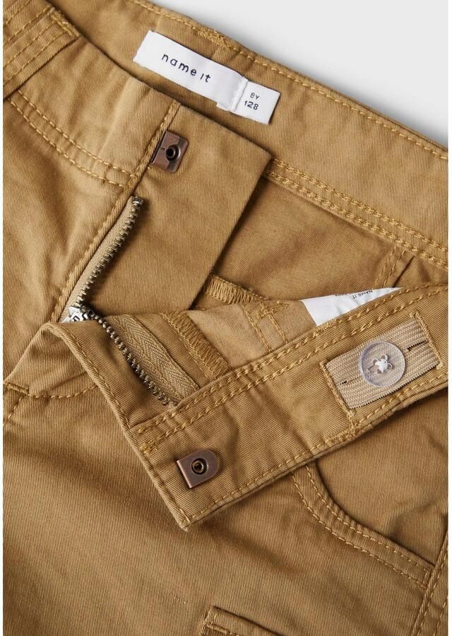 Name it KIDS regular fit cargo bermuda NKMRYAN bruin Korte broek Stretchkatoen 116 - Foto 3