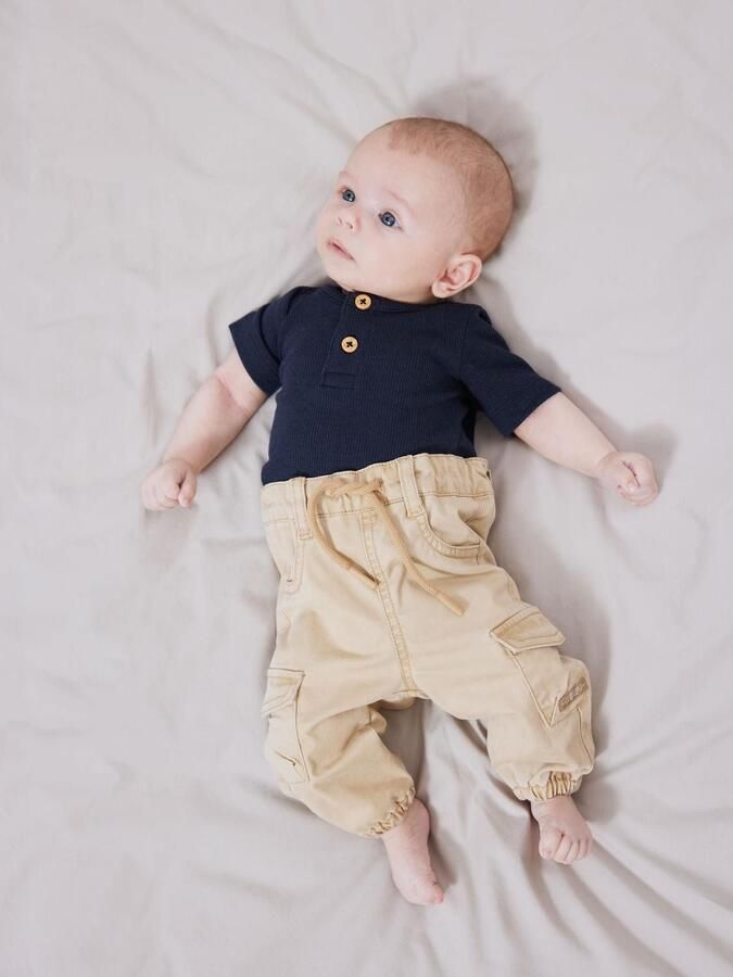 Name it BABY cargobroek NBMBEN beige Jongens Katoen Effen 56 - Foto 2