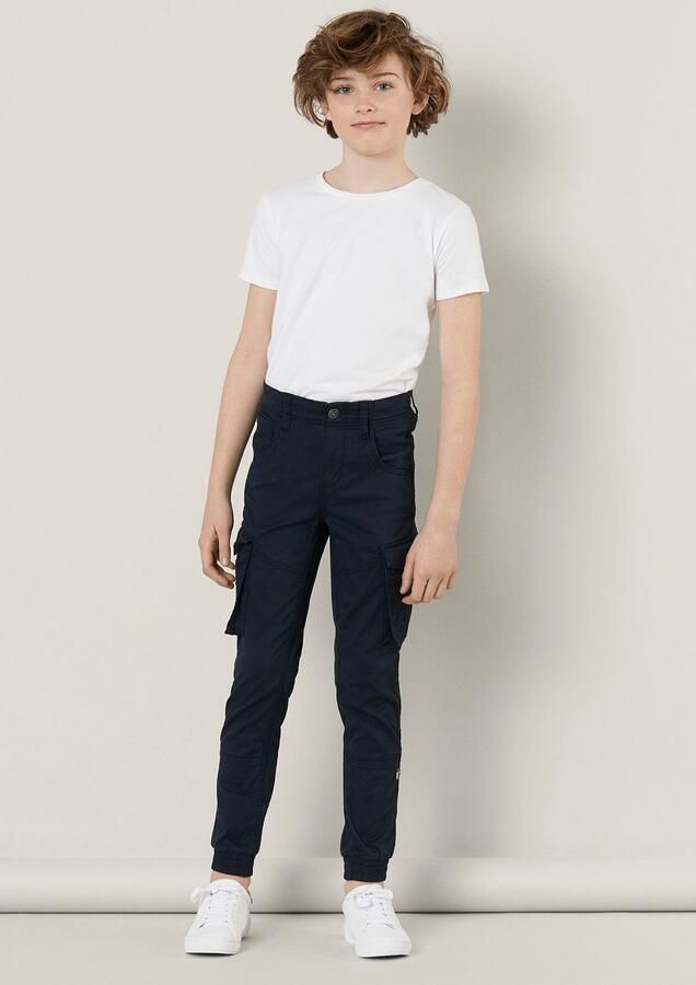 Name it KIDS cargobroek NKMRYAN donkerblauw Jongens Stretchkatoen Effen 134 - Foto 7