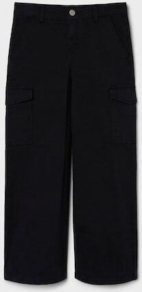 Name it KIDS wide leg cargobroek NKFROSE zwart Meisjes Stretchdenim Effen 116 - Foto 8