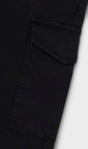 Name it KIDS wide leg cargobroek NKFROSE zwart Meisjes Stretchdenim Effen 116 - Foto 7