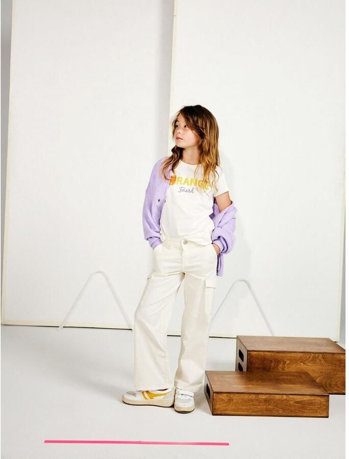 Name it KIDS loose fit jeans offwhite Broek Wit Meisjes Stretchdenim Effen 128 - Foto 4