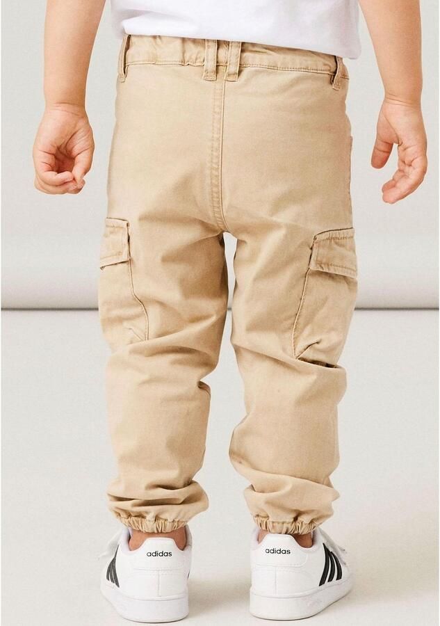Name it MINI regular fit cargobroek NMMBEN zand Beige Jongens Stretchkatoen 110 - Foto 3