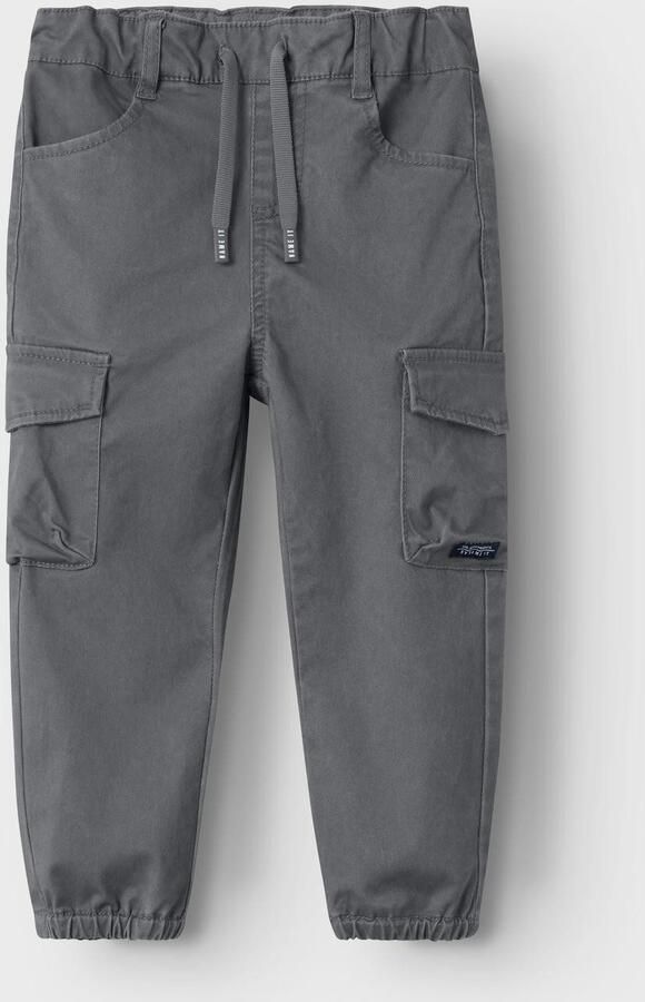 Name it MINI regular fit cargobroek NMMBEN donkergrijs Jongens Stretchkatoen 104 - Foto 4