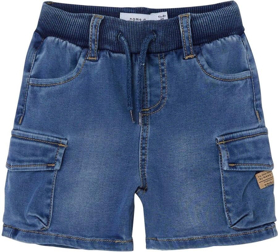 Name It Cargoshort Coole jeansshorts NMMBEN BAGGY DNM L SHORTS 8610-TO NOOS (Cargozakken baggy fit verstelbare tailleband elastische manchetten)