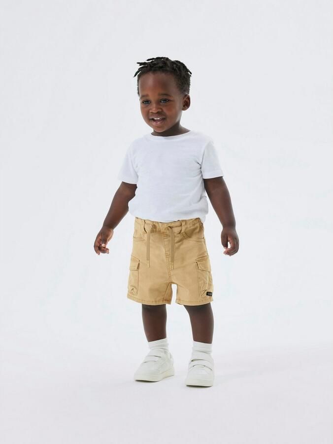 Name it MINI loose fit cargo short NMMBEN beige Korte broek Jongens Stretchkatoen 104 - Foto 5