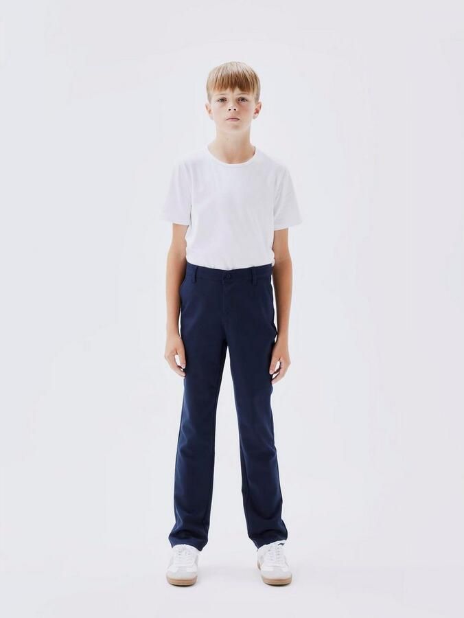 Name it KIDS tapered fit broek NKMRIRAMEL donkerblauw Jongens Polyester 116 - Foto 5