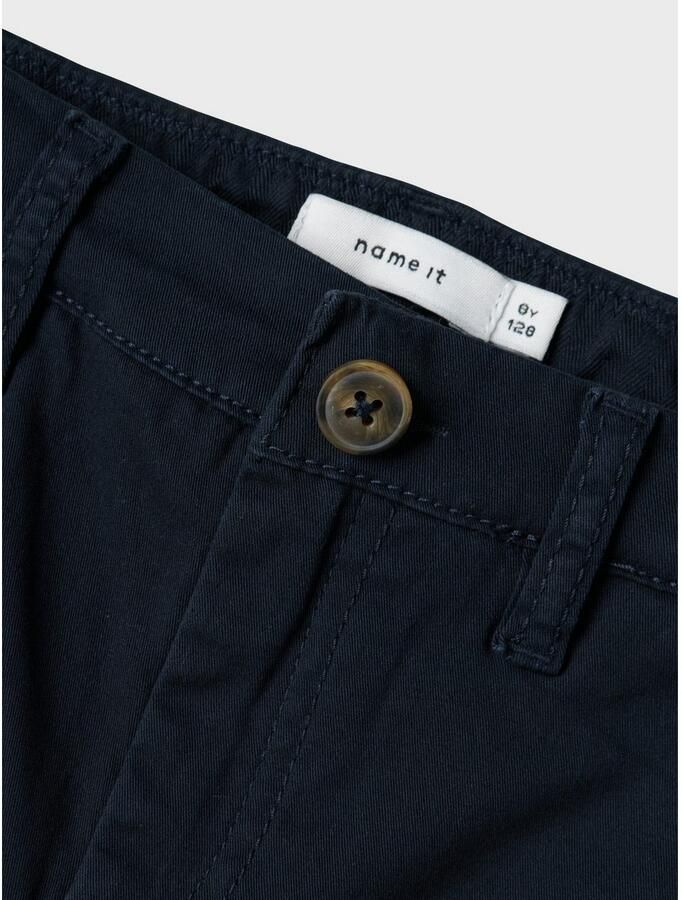Name it KIDS regular fit chino short NKMSILAS donkerblauw Korte broek Stretchkatoen 116 - Foto 4