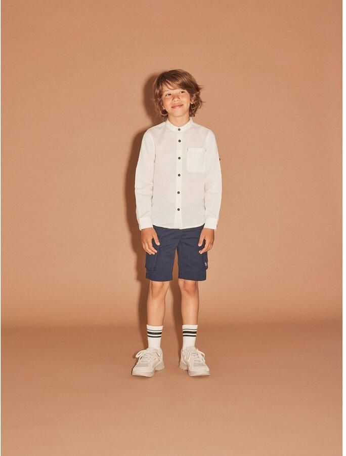 Name it KIDS regular fit chino short NKMSILAS donkerblauw Korte broek Stretchkatoen 116 - Foto 2