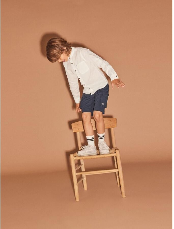 Name it KIDS regular fit chino short NKMSILAS donkerblauw Korte broek Stretchkatoen 116 - Foto 3