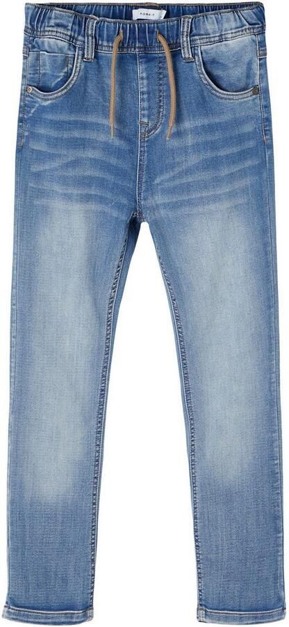 Name It Comfortjeans NKMROBIN voor jongens met knoopsluiting en elastisch denim casual gesneden denim slijtage-effecten aangezette manchet - Foto 10