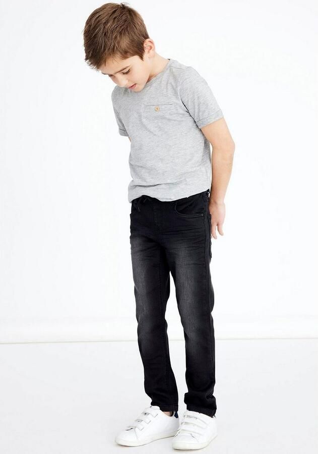 Name it KIDS slim fit jeans NKMROBIN zwart Jongens Stretchdenim Effen 122 - Foto 5