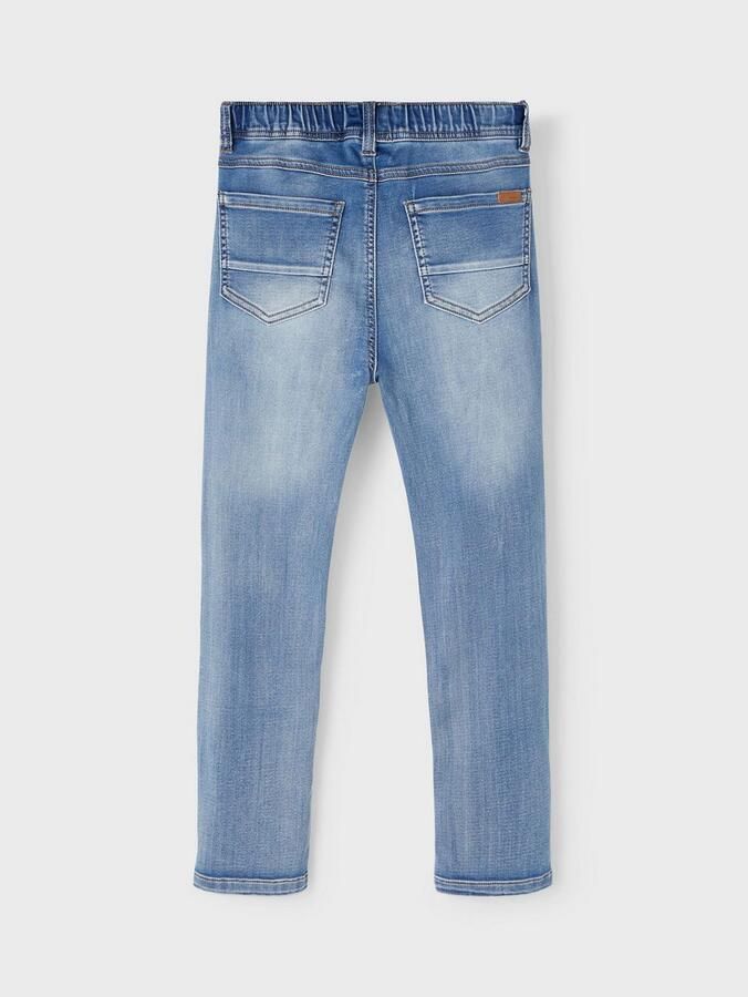 Name It Comfortjeans NKMROBIN voor jongens met knoopsluiting en elastisch denim casual gesneden denim slijtage-effecten aangezette manchet - Foto 3
