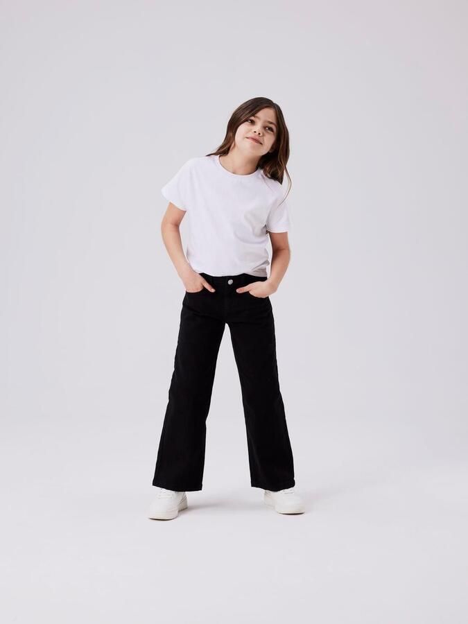 Name It Five-pocketsbroek NKFROSE WIDE TWI PANT 1115-TP NOOS Katoenmix regular fit verstelbare band - Foto 5