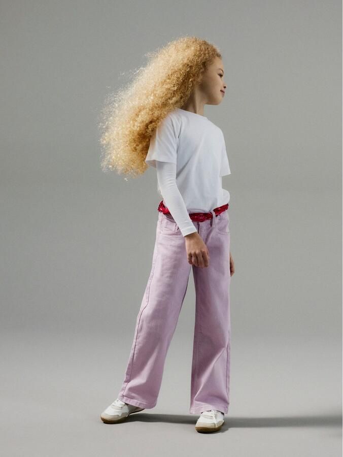 Name It Five-pocketsbroek NKFROSE WIDE TWI PANT 1115-TP NOOS Katoenmix regular fit verstelbare band - Foto 4