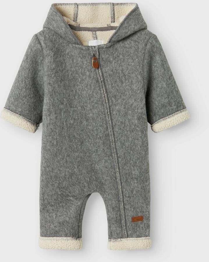 NAME IT BABY babypak met wol en teddy grijs beige - Foto 4