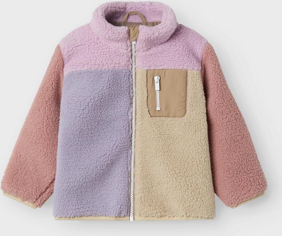 Name It Fleecejack NMFMONICA TEDDY JACKET BLOCK