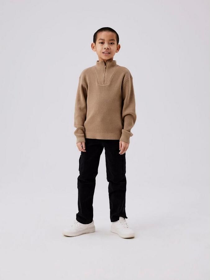 Name it KIDS gebreide trui beige Jongens Katoen Opstaande kraag Effen 158 164 - Foto 3