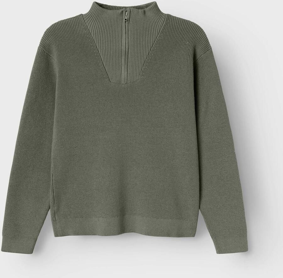 Name it KIDS gebreide trui groen Jongens Katoen Opstaande kraag Effen 158 164