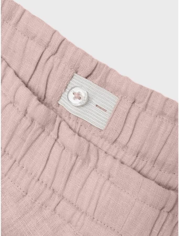 Name it KIDS wide leg broek NKFFALINNEN licht oudroze Meisjes Katoen Effen 116