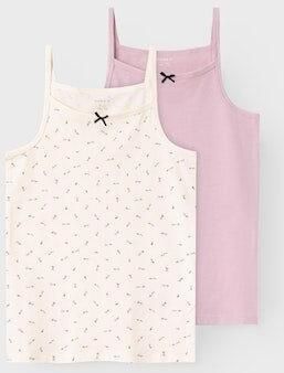 Name it KIDS singlet NKFSTRAP TOP set avn 2 beige lila Hemd Meisjes Stretchkatoen Ronde hals 122 128 - Foto 6