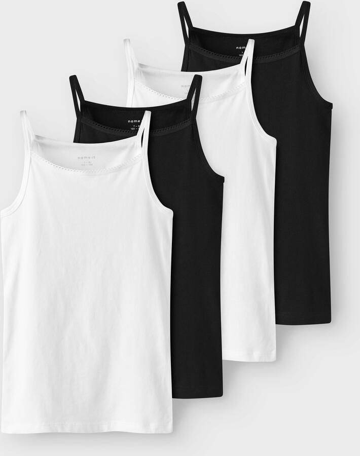 Name It Hemd NKFSTRAP TOP 4P BLACK WHITE SOLID NOOS (set 4 stuks) - Foto 8