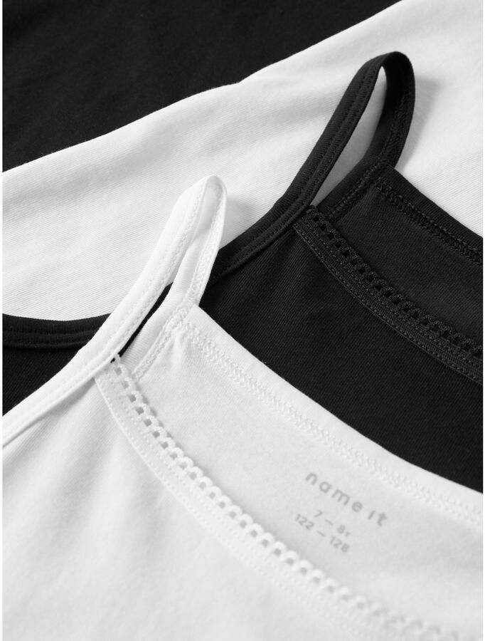Name It Hemd NKFSTRAP TOP 4P BLACK WHITE SOLID NOOS (set 4 stuks) - Foto 4