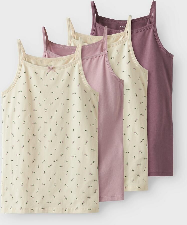 Name It Hemd NKFSTRAP voor meisjes met stretchcomfort in 4-pack bedrukt casual regular fit katoenmix ronde hals (set 4 stuks) - Foto 7