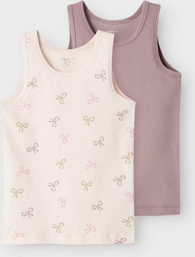 Name It Hemd NMFTANK TOP 2P BARELY PINK BOW NOOS (set 2 stuks) - Foto 3
