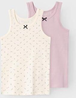Name it MINI hemd NMFTANK TOP set van 2 beige lila Meisjes Stretchkatoen Ronde hals 104 - Foto 7