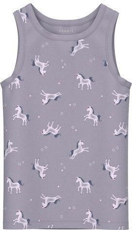 Name it MINI hemd NMFTANK TOP UNICORN set van 2 lila paars Meisjes Stretchkatoen Ronde hals 104 - Foto 4
