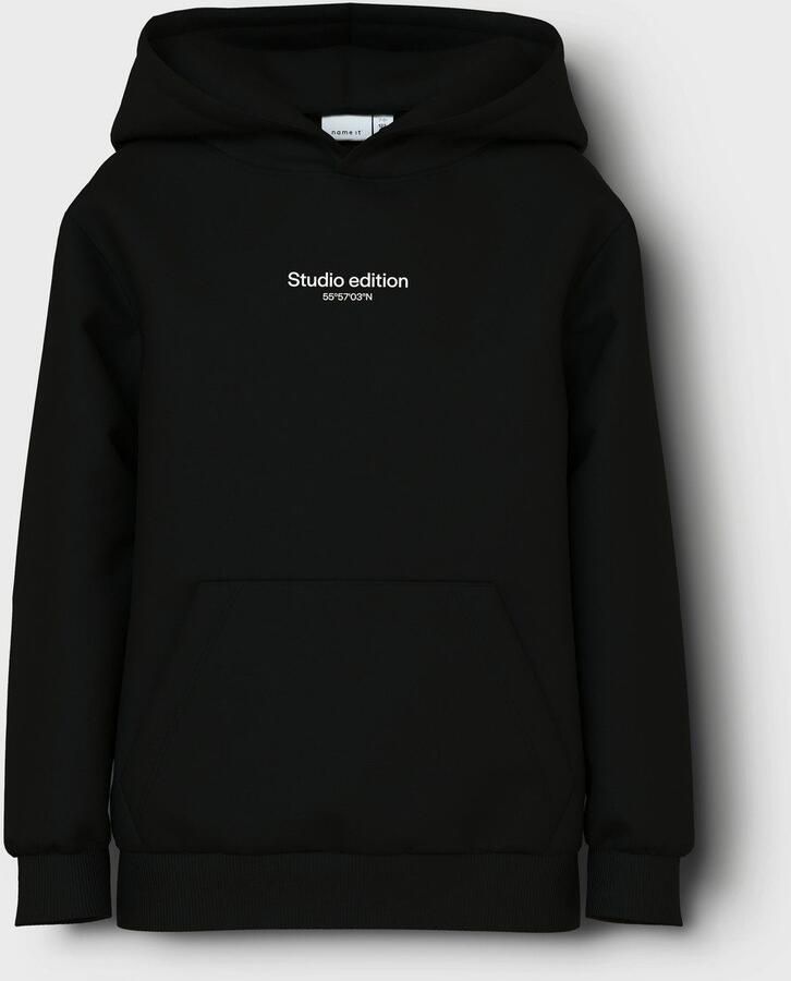 Name it KIDS hoodie met tekst zwart Sweater Tekst 146 152 - Foto 3
