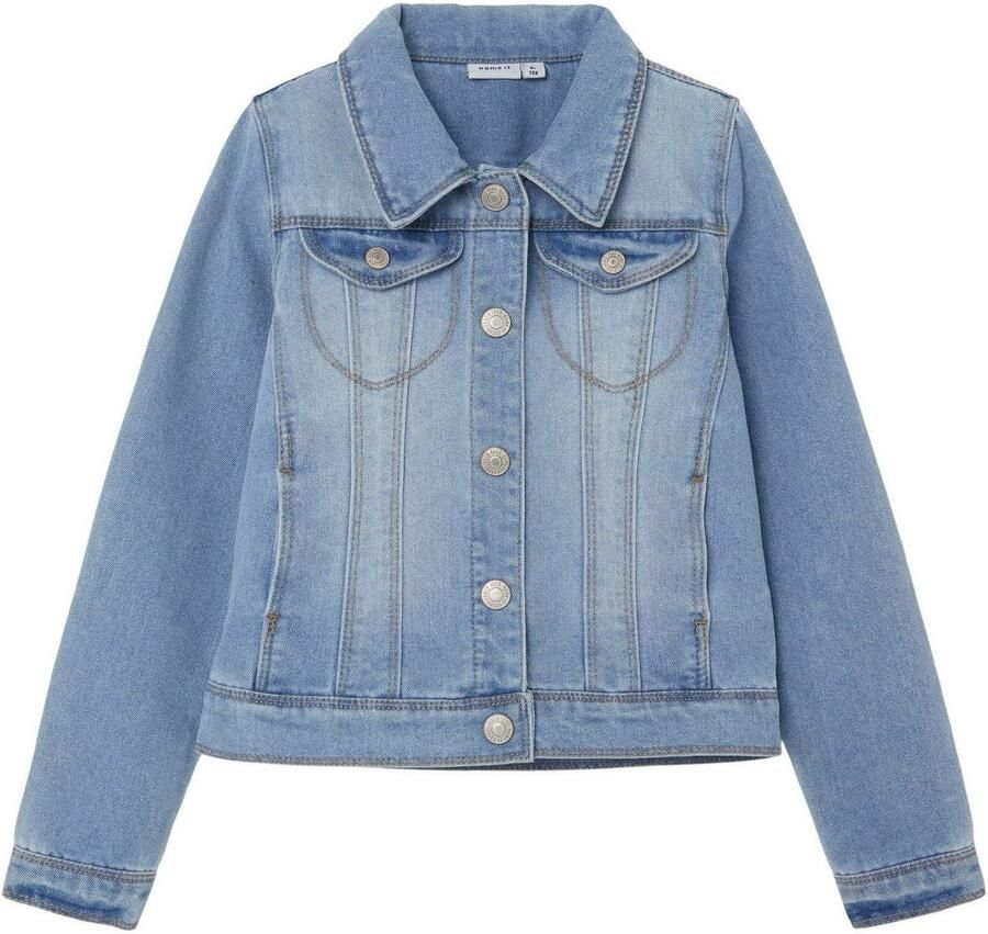 Name it KIDS spijkerjas NKFSTAR light blue denim Blauw Effen 104 - Foto 3