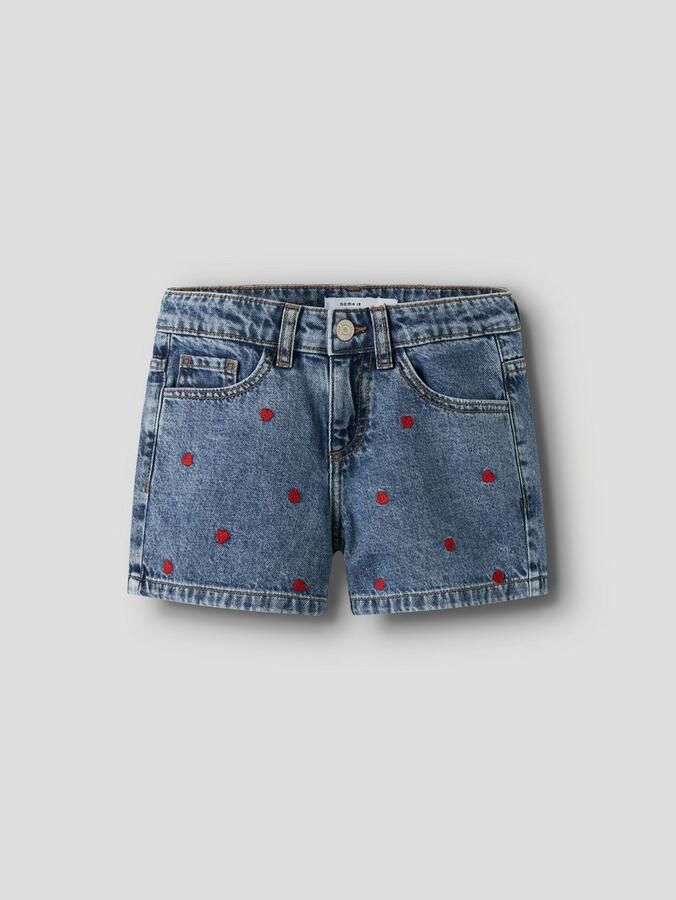 Name It Jeansshort NKFBELLA REG DNM SHORTS 3674-BE NOOS Katoen verstelbare band geborduurde details - Foto 5