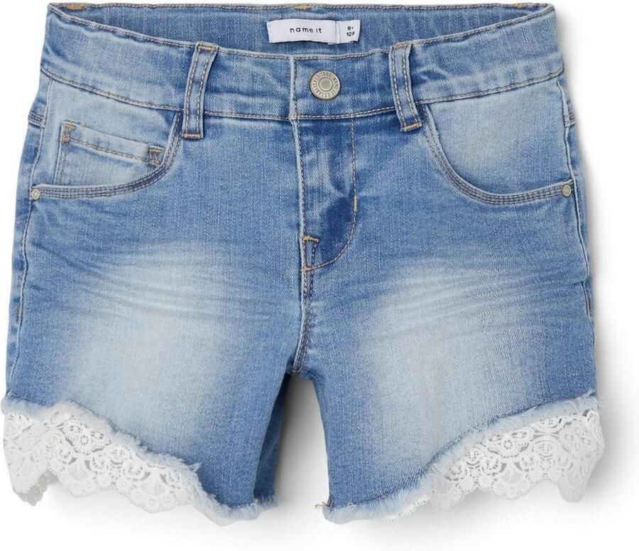 Name it KIDS regular fit jeans short NKFSALLI stonewashed Denim short Blauw Meisjes Stretchdenim 164 - Foto 3