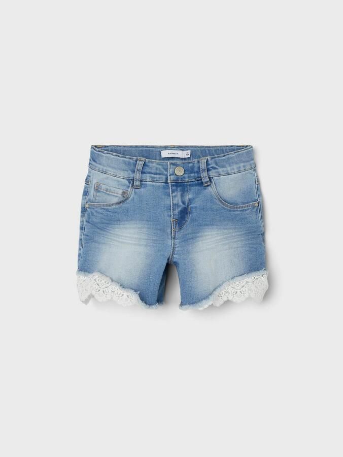 Name it KIDS regular fit jeans short NKFSALLI stonewashed Denim short Blauw Meisjes Stretchdenim 164 - Foto 10