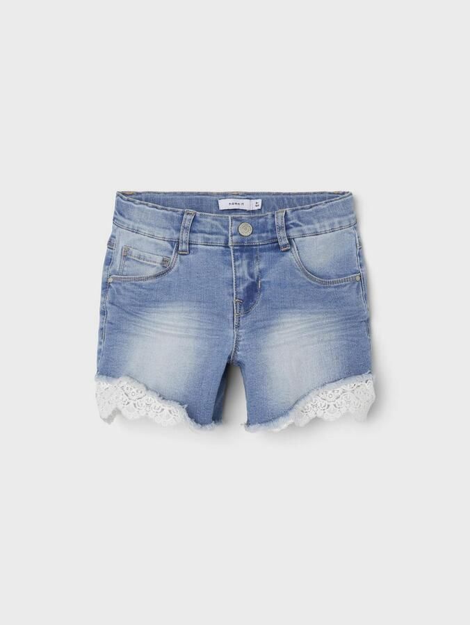 Name it KIDS regular fit jeans short NKFSALLI stonewashed Denim short Blauw Meisjes Stretchdenim 164 - Foto 9