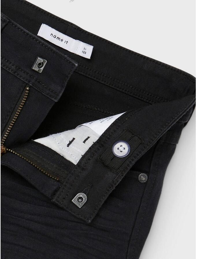 Name it KIDS slim fit jeans bermuda NKMSOFUS black denim short Zwart Jongens Stretchdenim 176 - Foto 7