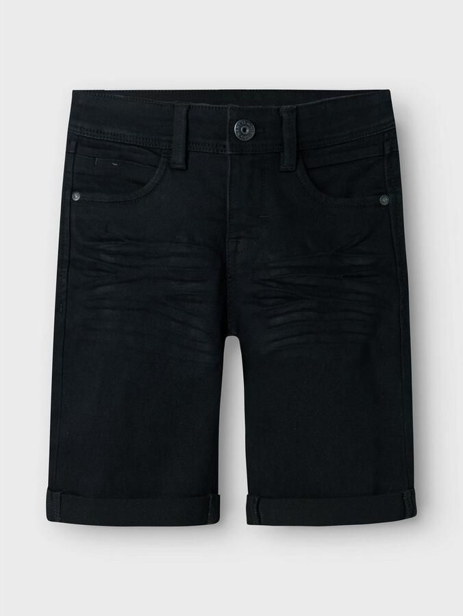Name it KIDS slim fit jeans bermuda NKMSOFUS black denim short Zwart Jongens Stretchdenim 140 - Foto 4
