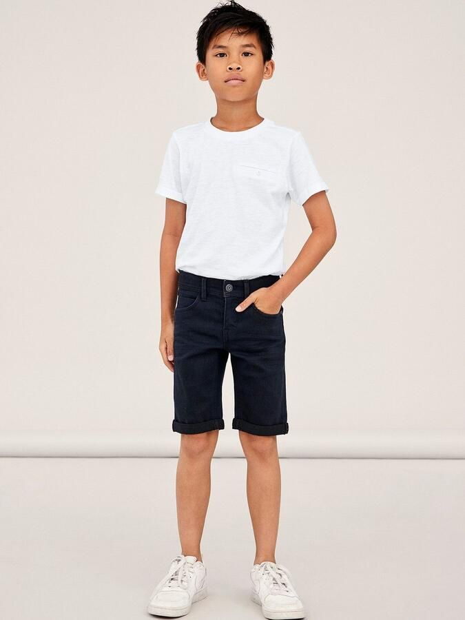 Name it KIDS slim fit jeans bermuda NKMSOFUS black denim short Zwart Jongens Stretchdenim 176 - Foto 5
