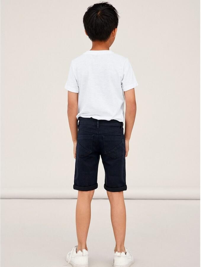 Name it KIDS slim fit jeans bermuda NKMSOFUS black denim short Zwart Jongens Stretchdenim 176 - Foto 4