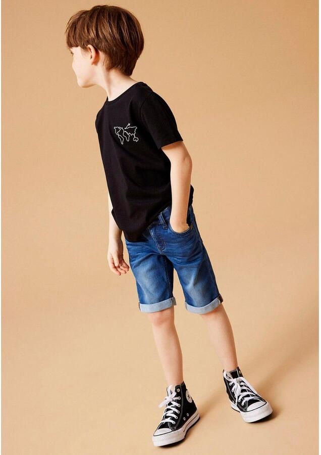 Name it KIDS slim fit jeans bermuda NKMTHEO stonewashed Denim short Blauw Jongens Stretchdenim 134 - Foto 5