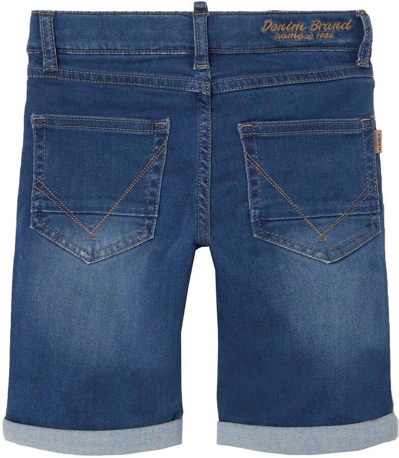 Name it KIDS slim fit jeans bermuda NKMTHEO stonewashed Denim short Blauw Jongens Stretchdenim 134 - Foto 3