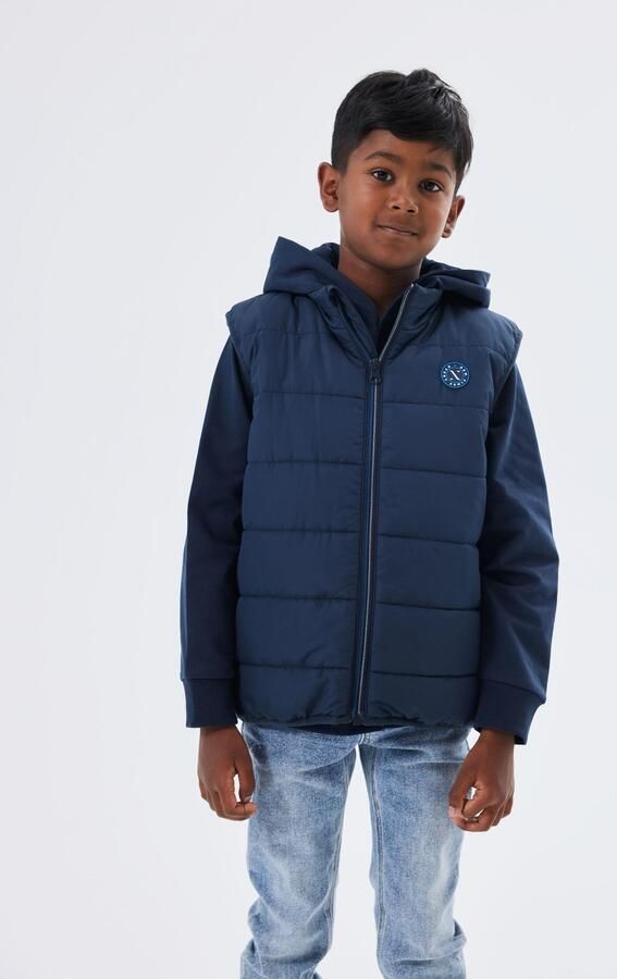 Name it KIDS bodywarmer NKMMYLANE donkerblauw Jongens Gerecycled polyester Opstaande kraag 176 - Foto 6
